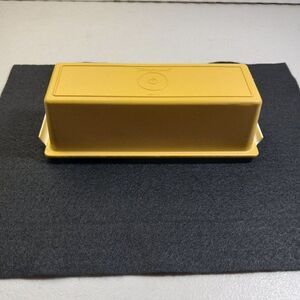 Vintage Tupperware Harvest Gold Butter Tray & Cover  636-9, 637-11 Cottagecore